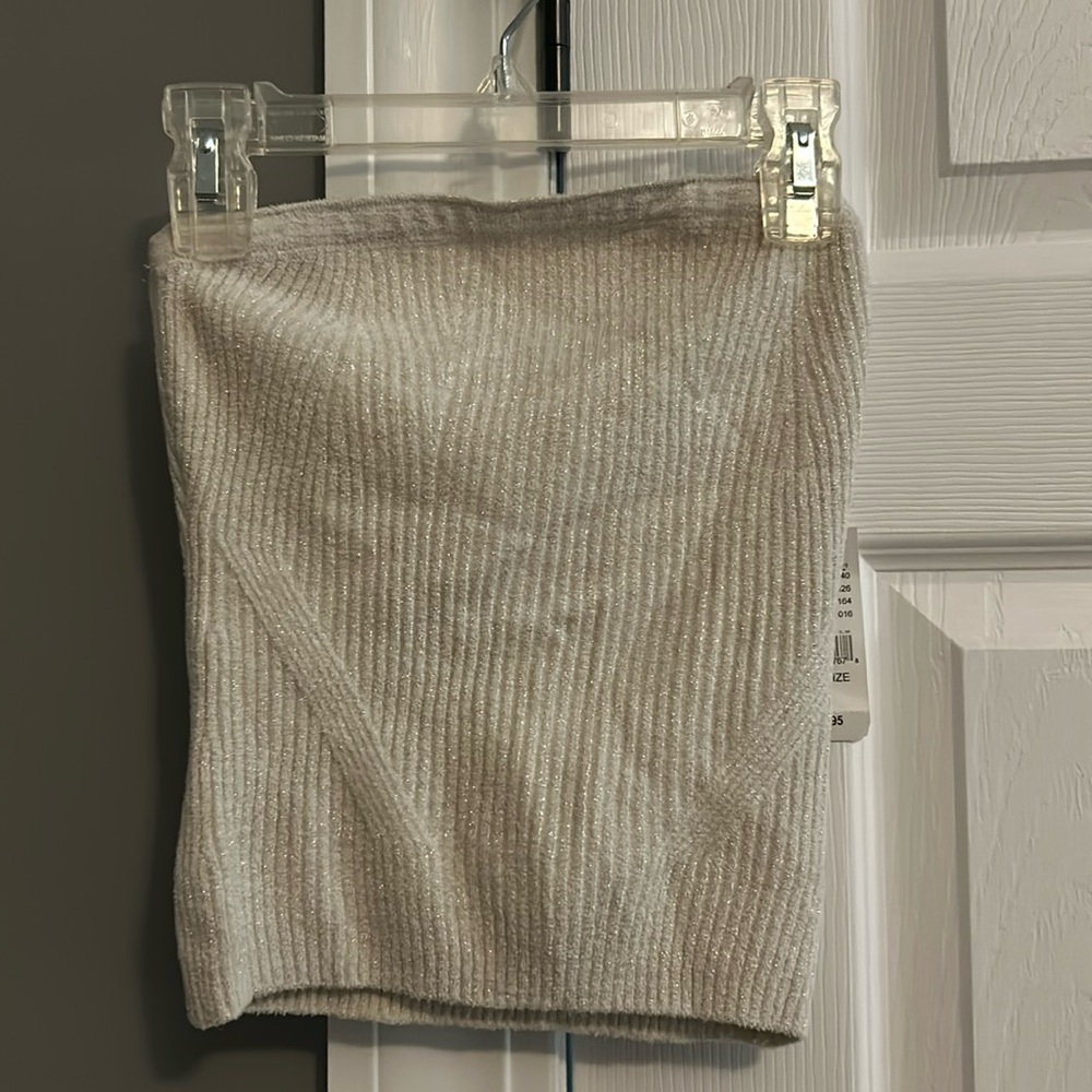 PACSUN Tube Top Sweater Sand with gold accent